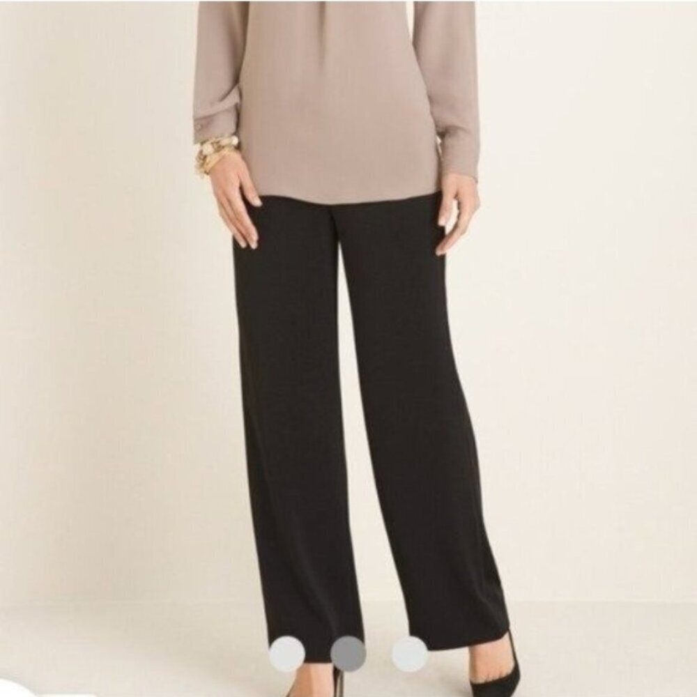NWOT Chico's Side-Zip Wide-Leg Pants Black - Picture 1 of 4